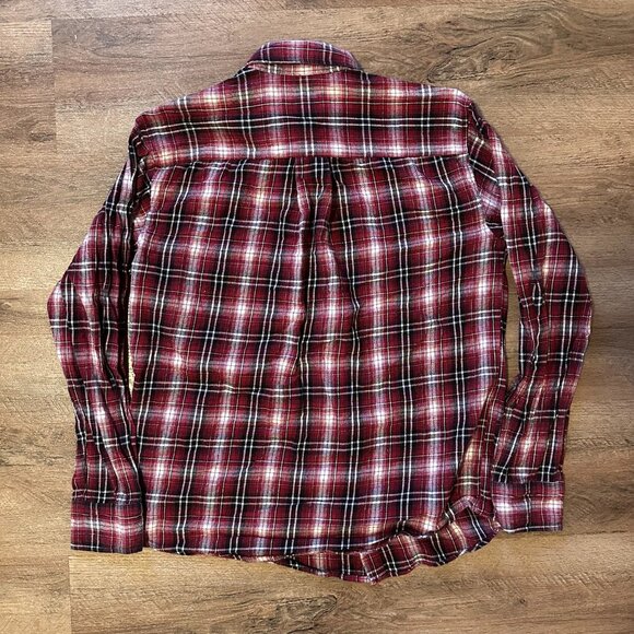 St John's Bay Casual Button Down Mens Small Red Plaid Rugged Flannel Shirt - Picture 2 of 6